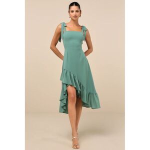 Lulu's Teal Asymmetrical Dress